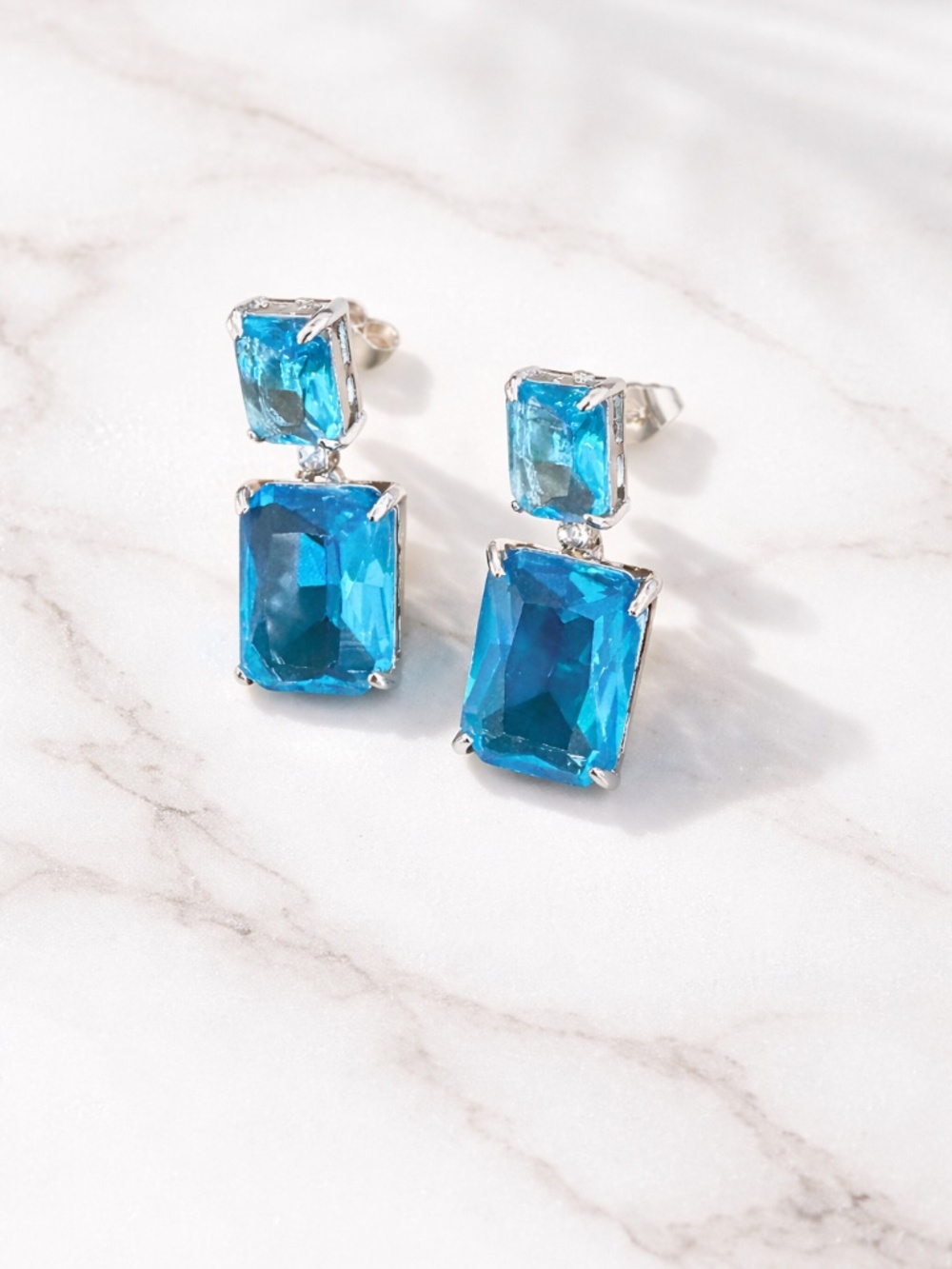 ❤️❤️ FREE Rhinestone Baguette Elegant Stone Chic Drop Faux Classy Party Earrings